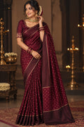 Matka Silk Saree with Woven Polka Dots | Contrast Border